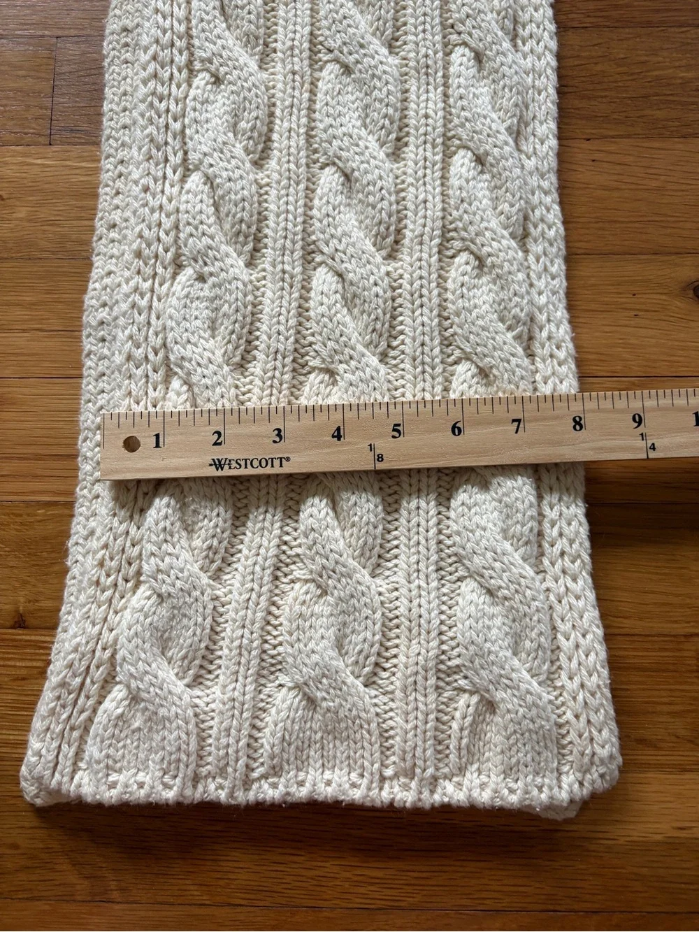 Vintage J. Crew Classic Cable Knit Scarf Cream